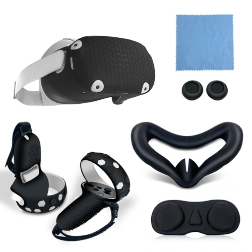

6 PCS/Set For Oculus quest2 Silicone All-Inclusive Console Controller Cover(Black)