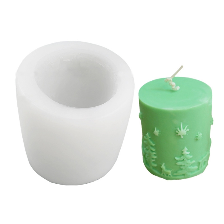 

DIY Christmas Candle Aromatherapy Gypsum Silicone Mold, Shape: Single Christmas Cylinder