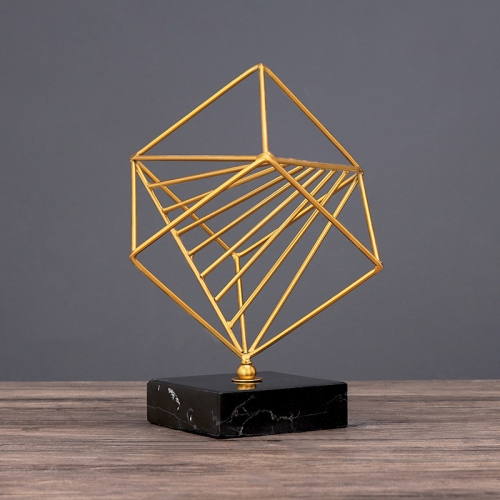 

BJ348 3D Geometric Shape Wrought Iron Ornaments, Size: S (Happy Cube)