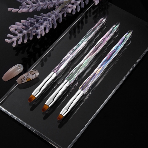 

2 PCS Aurora Ice Transparent Nail Drawing Pen Light Therapy Paint Pen Round Drawing Pen