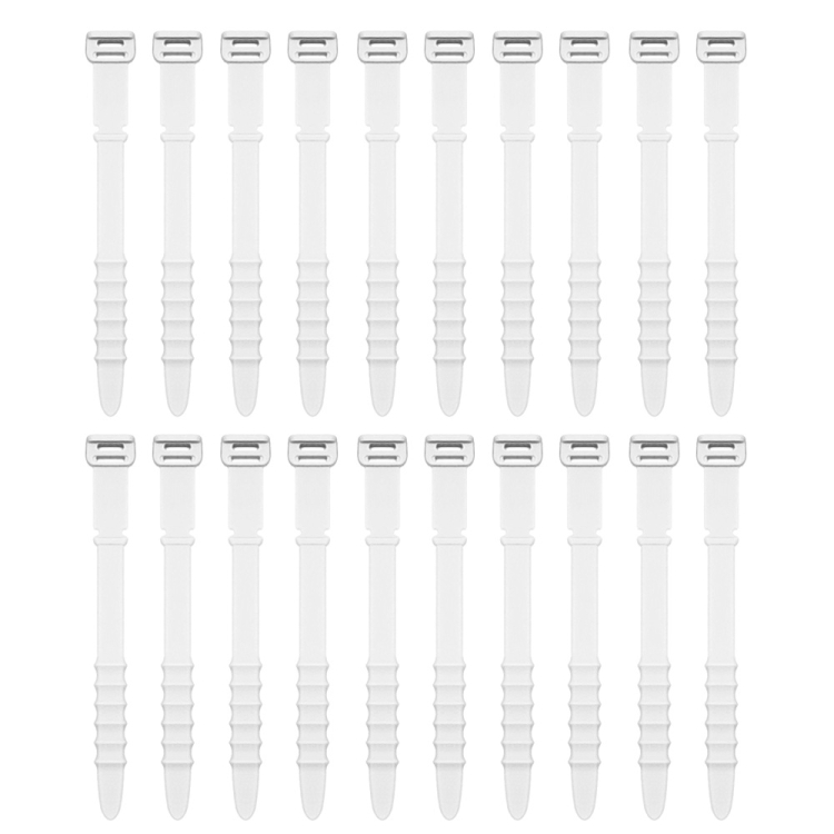 

3 Sets 20pcs/Set Fishbone Silicone Cable Tie Cable Organizer Winder, Color: White