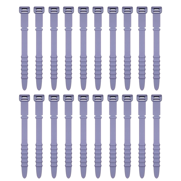 

3 Sets 20pcs/Set Fishbone Silicone Cable Tie Cable Organizer Winder, Color: Purple