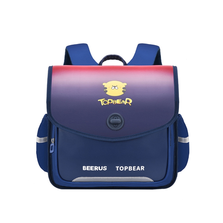 

Top Bear L0739 Cartoon Curved Back Breathable Children Schoolbag(Navy Green)