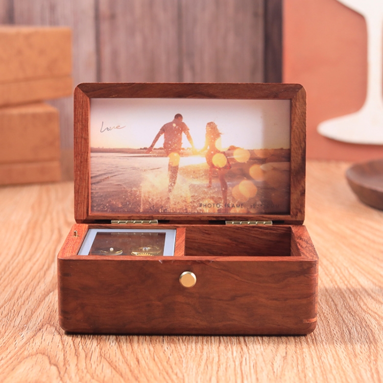 

Wooden Jewelry Storage Music Box with Photo Frame Function, Spec: Rosewood