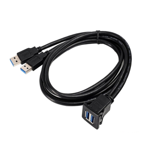 

RF-56 Dual-port USB3.0 Waterproof Cable Car Dashboard Audio Extension Line, Cable Length: 1m