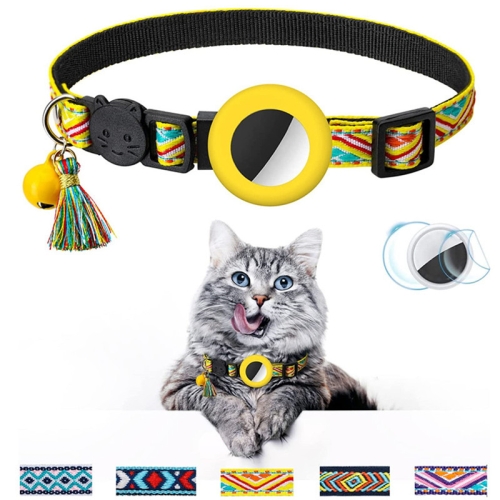 

Pet Colored Bell Tassel Collar for Airtag Tracker(Yellow)