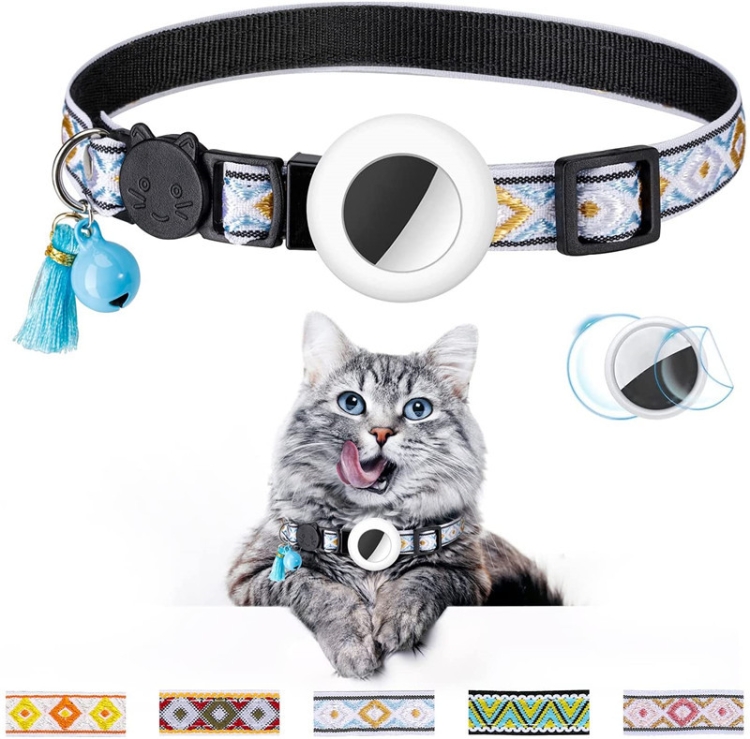 

Pet Colored Bell Tassel Collar for Airtag Tracker(White)