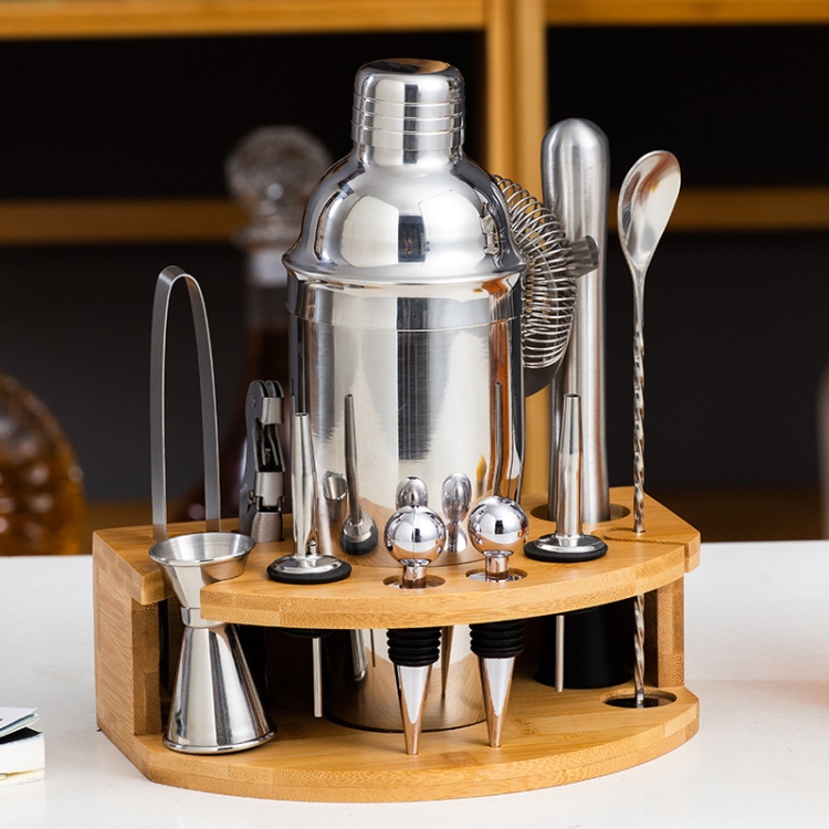 

BY-F12 Semicircle Wooden Base Bar Shaker Set, Spec: 750ml