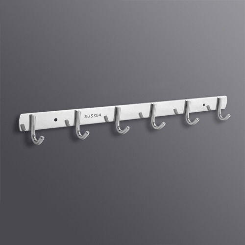 

304 Stainless Steel No Punching Door Rear Coat Hook, Specification: 6 Hooks