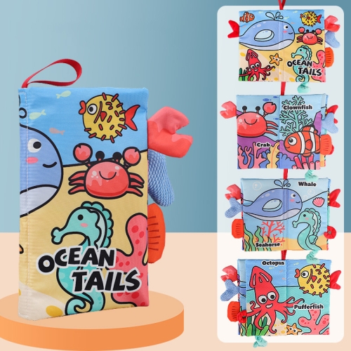 

Baby Early Education Three-dimensional Tail Cloth Book Toddler Toy Book Ocean Tail (4 Pages)