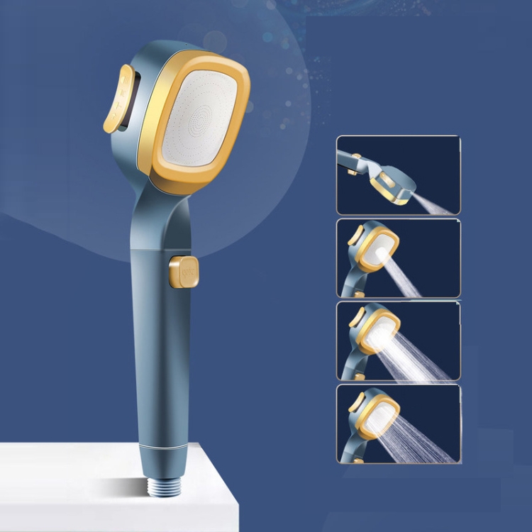

Pressurized Shower Head Four-speed Handheld Shower Set,Style: Navy Blue