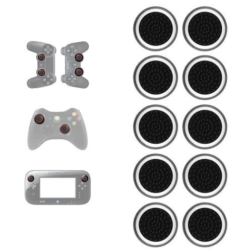 

10 PCS Gamepad Silicone Luminous Button Cap Rocker Cap For PS5/PS4/PS3/ONE/360/PRO/series X/S(Black White Circle)