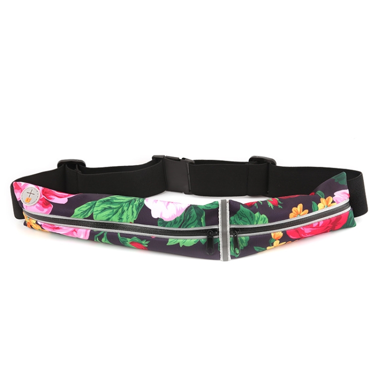 

Outdoor Sports Waterproof Invisible Belt Mobile Phone Bag(Rose Flower)