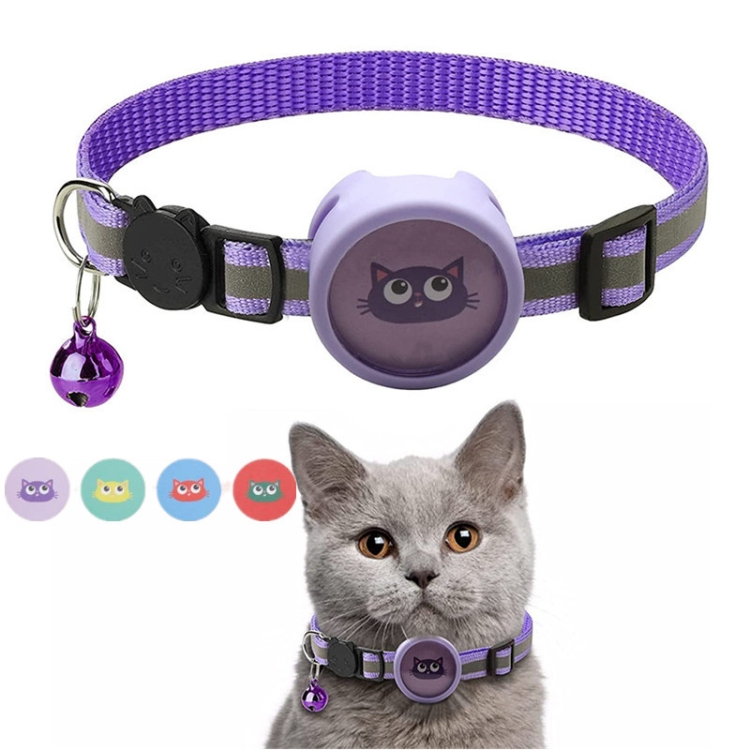 

Pet Reflective Collar with Bell for AirTag(Purple)