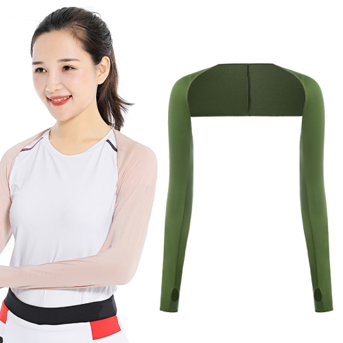

Golf Sunscreen Shawl Sleeves Outdoor Sports Cycling Ice Silk One Word Raglan Sleeves, Size: One Code(Military Green)