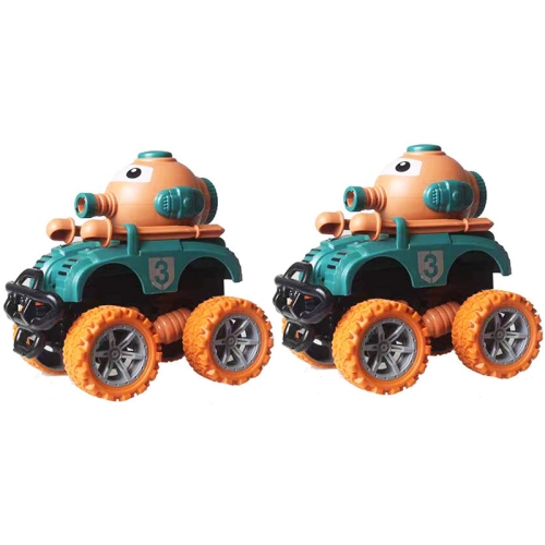 

2PCS Children Collision Bounce Deformation Launch Tank Car Toy(Orange)