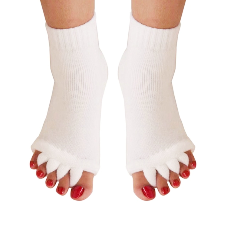 

Massage Five-finger Socks Thickened Open-toed Socks, Color: White