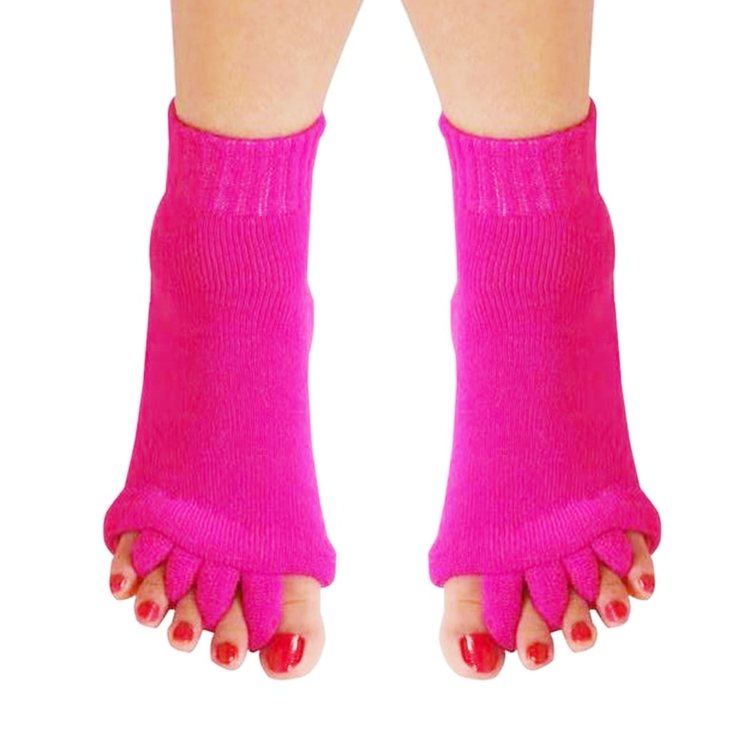 

Massage Five-finger Socks Thickened Open-toed Socks, Color: Rose Red
