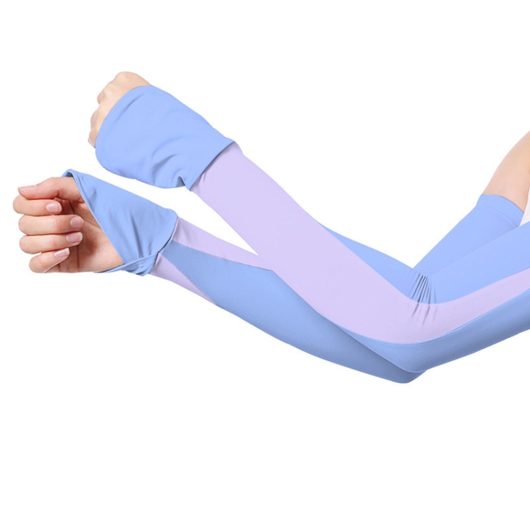 

1 Pair Summer Sun Protection Extended Ice Sleeves UV Protection Arm Sleeves, Size: S(Blue+Purple)