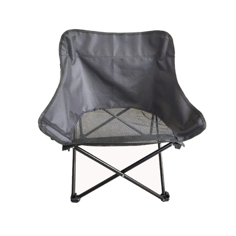 

Outdoor Foldable Beach Chair Camping Moon Chair, Color: Black Mesh
