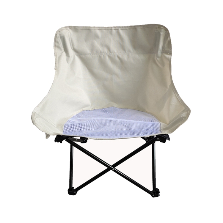 

Outdoor Foldable Beach Chair Camping Moon Chair, Color: Beige Mesh