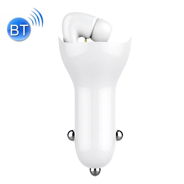 

Car Charger With Bluetooth Headset 2 In 1 Cigarette Lighter, Style: 35W Fast Charge(White)