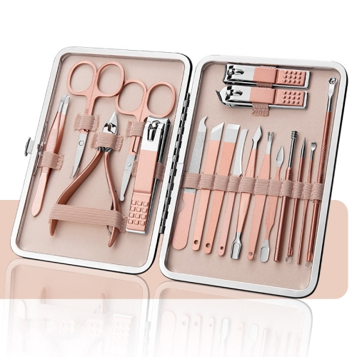 

Stainless Steel Nail Clipper Set Beauty Eyebrow Trimmer, Color: 18 PCS/Set (Gold)
