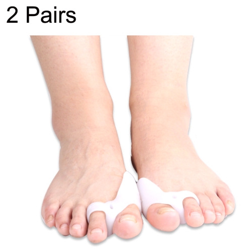 

2 Pairs Silicone Protective Cover Thumb Valgus Toe Splitter Toe Corrector(White)