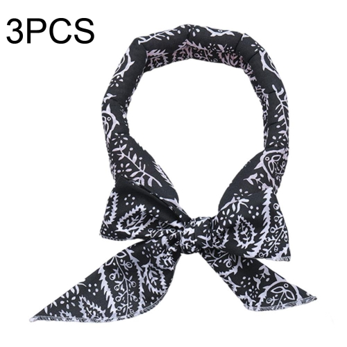 

3 PCS Summer Cooling Bandana Neck Wraps Scarf For Women Men Kids Pet, Color: Black Leaves