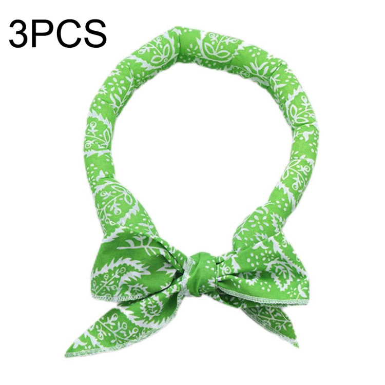 

3 PCS Summer Cooling Bandana Neck Wraps Scarf For Women Men Kids Pet, Color: Green Leaves