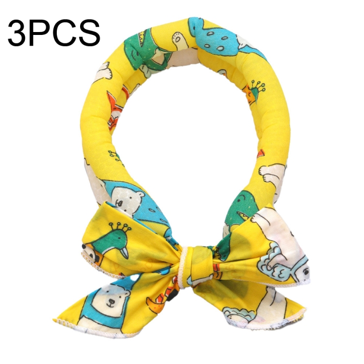 

3 PCS Summer Cooling Bandana Neck Wraps Scarf For Women Men Kids Pet, Color: Yellow Bottom Bear