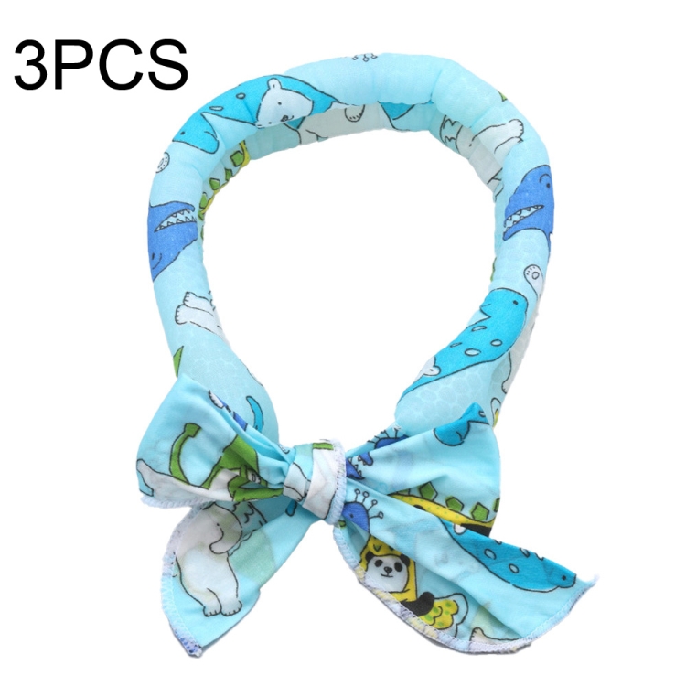 

3 PCS Summer Cooling Bandana Neck Wraps Scarf For Women Men Kids Pet, Color: Blue Bottom Bear