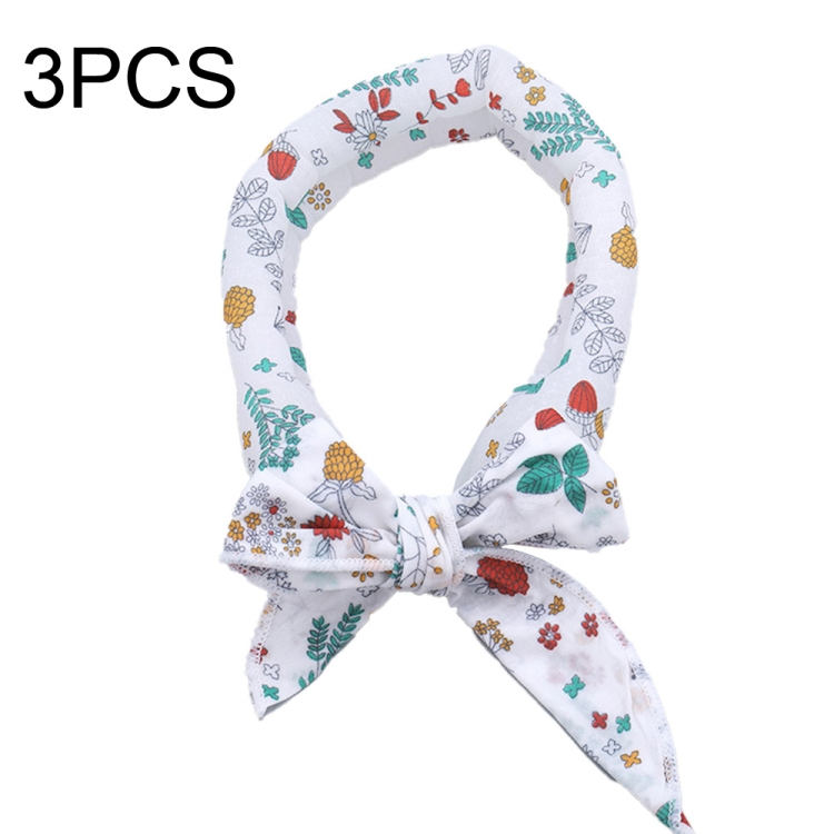 

3 PCS Summer Cooling Bandana Neck Wraps Scarf For Women Men Kids Pet, Color: White Bottom Floral