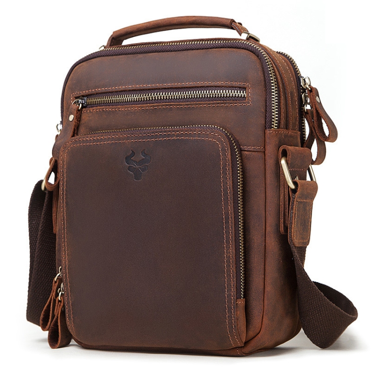 

HUMERPAUL MH573 Men Shoulder Bag Leather Mesengers Bag(Brown)