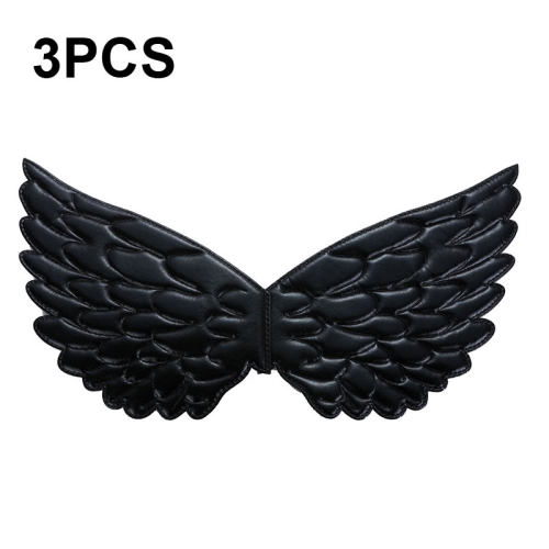 

3 PCS Children Prom Dress Up Wings Elf Colorful Wings Party Costume Props(Black)