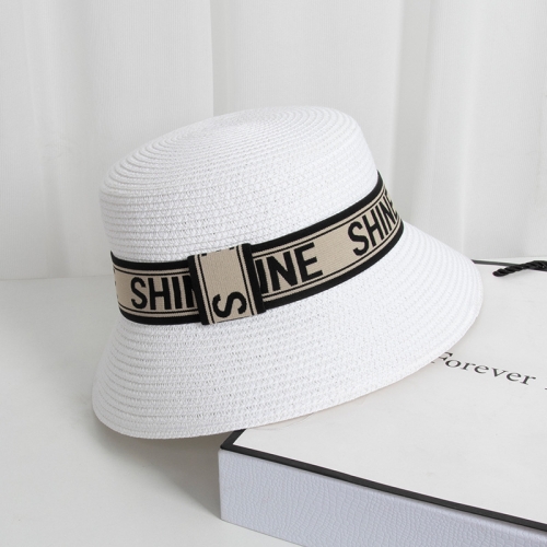 

Summer Shade All-match Alphabet Straw Bucket Hat(D-128 White)