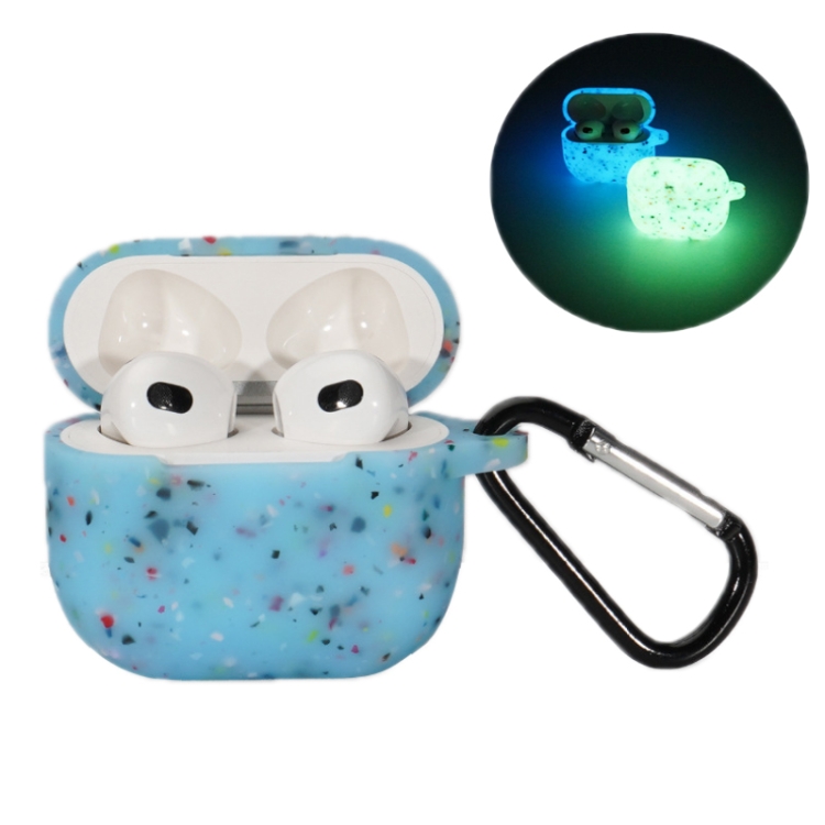 

For AirPods 3 Bluetooth Earphone Silicone Case(Luminous Blue)