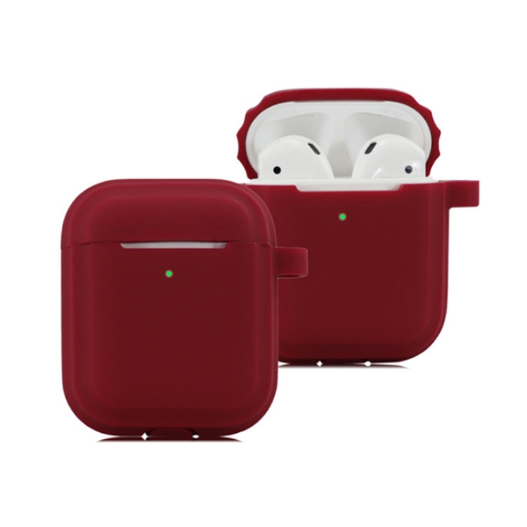 

Bluetooth Earphone Soft Silicone Case For AirPods 1/2 (Wine Red)