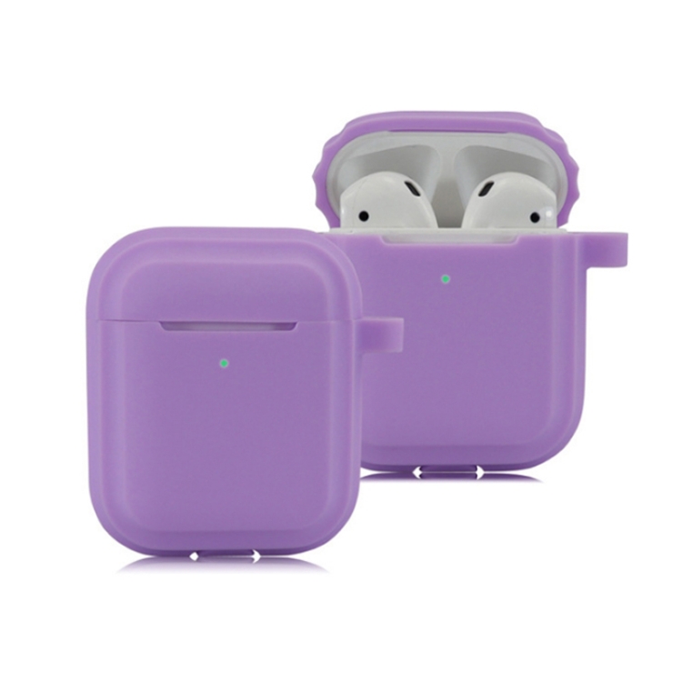 

Bluetooth Earphone Soft Silicone Case For AirPods 1/2 (Light Purple)