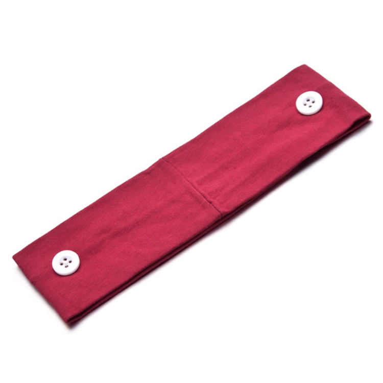 

3 PCS Stretch Button Yoga Headband Can Hang Mask(Wine Red )