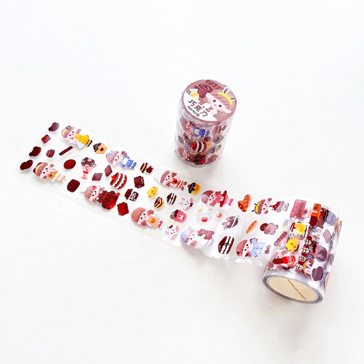 

2 Sets Hand Account Tape Roll Cute Laser Girl Heart Decoration Sticker, Size: 6cm x 3m(Brown)