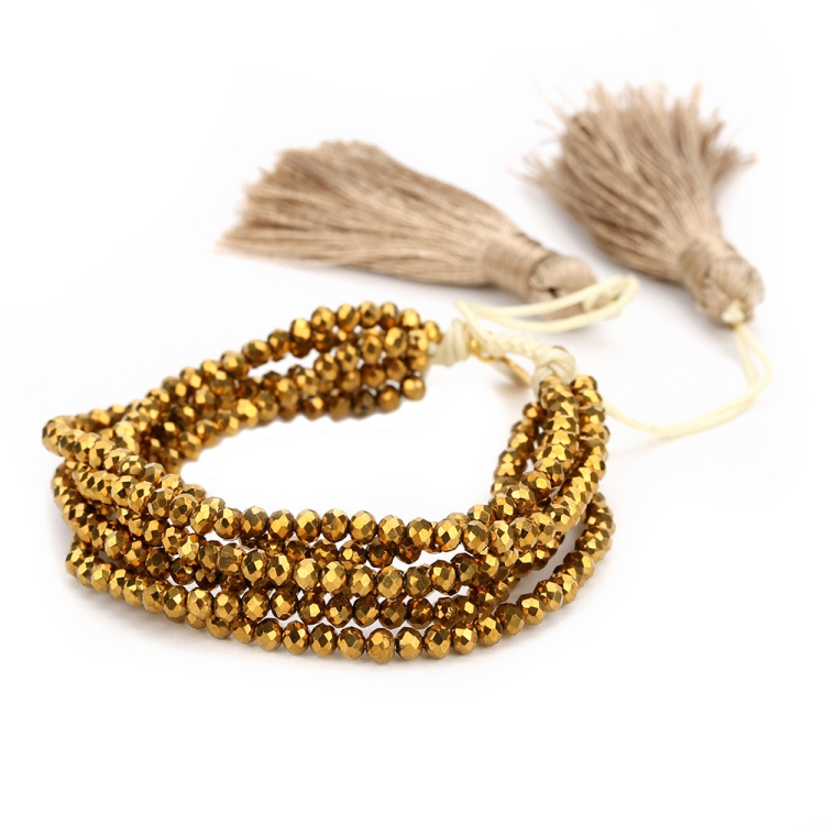 

Multilayer Crystal Beaded Adjustable Fringe Bracelet(C-B180006A)