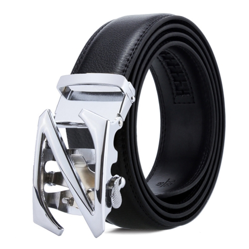 Dandali Casual Men Automatic Buckle Belt Business Soft Leather Pants Band, Length (cm): 110cm(ZD-10)
