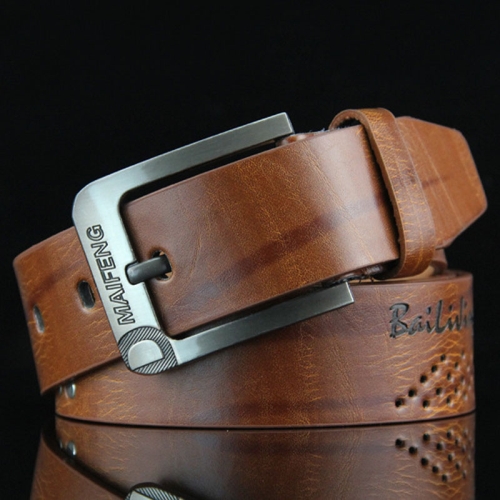 Dandali DC145 Casual Men Belt Vintage Studded Pin Buckle Belt, Length (cm): 110cm(Brown)
