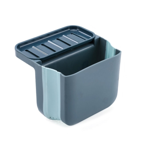 

2 PCS Kitchen Sink Telescopic Drain Basket Sucker Hanging Trash Can(Blue)
