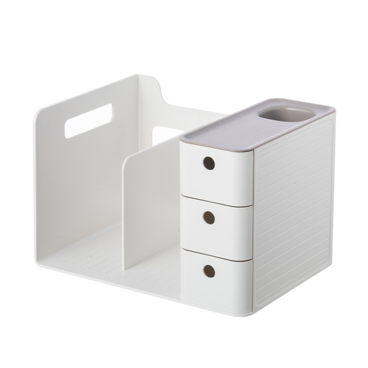 

Desktop Storage Box Drawer Stationery File Storage Shelf(Gray)
