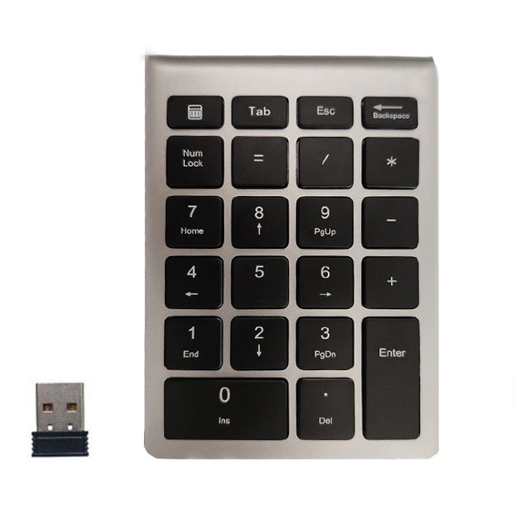 

BT304 22 Keys Laptop Mini Wireless Keyboard, Spec: 2.4G (Silver Black)