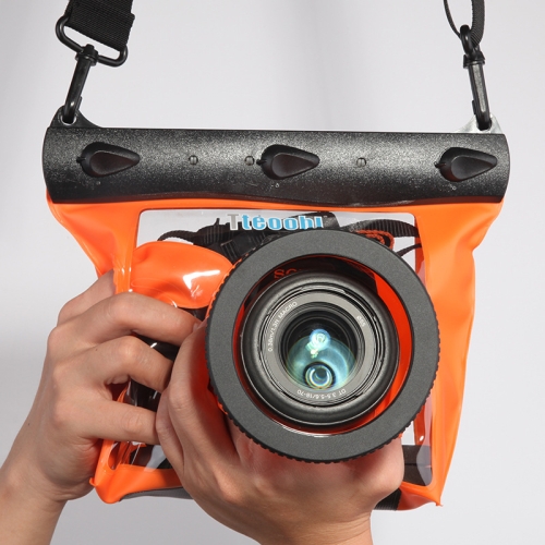 Tteoobl  20m Underwater Diving Camera Housing Case Pouch  Camera Waterproof Dry Bag, Size: M(Orange)