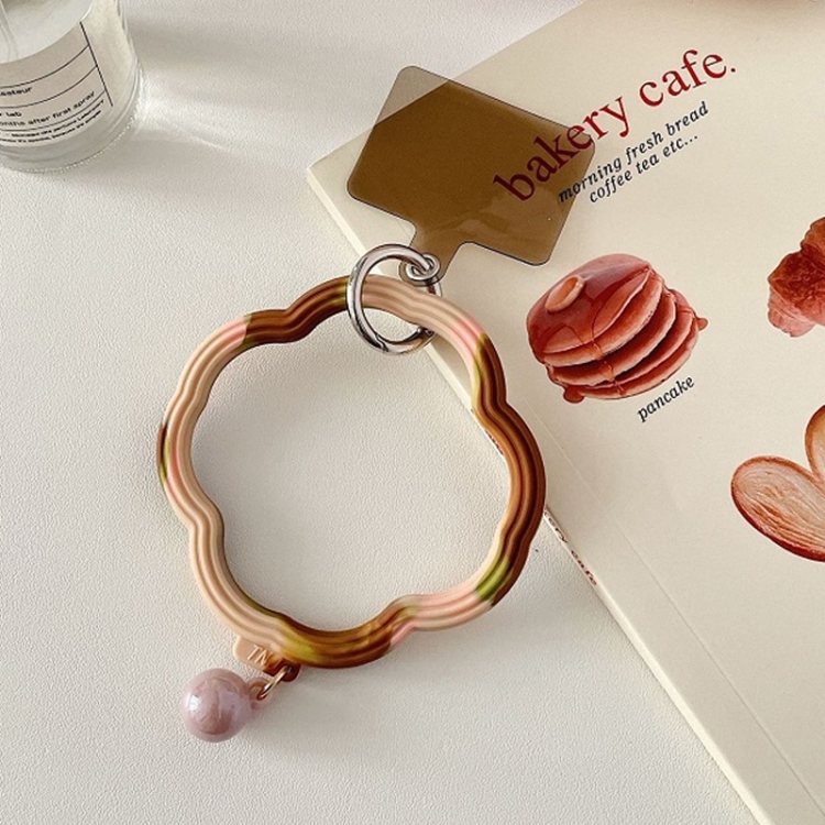 

Flower-shaped Wave Phone Case Anti-lost Keychain Silicone Bracelet(Brown Gradient)