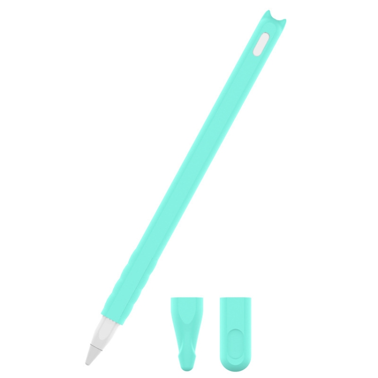 

2 PCS Cartoon Touch Silicone Pen Case For Apple Pencil 2(Mint Green)
